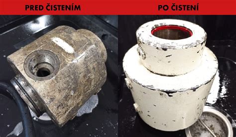 Obrázky pred a po chemickom čistení zvaru