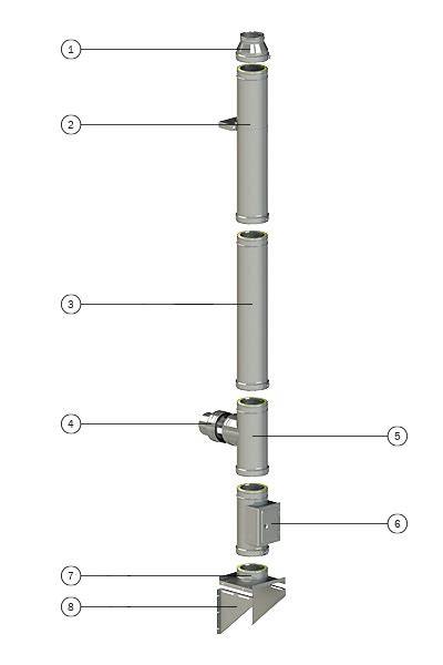 Komínový systém Almeva Triple DW25 v interiéri