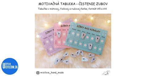 Tabuľka odporúčaní počtu zubov podľa materiálu