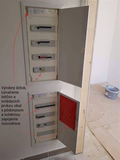 Detail DIN lišty a modulu v rozvodnej skrini