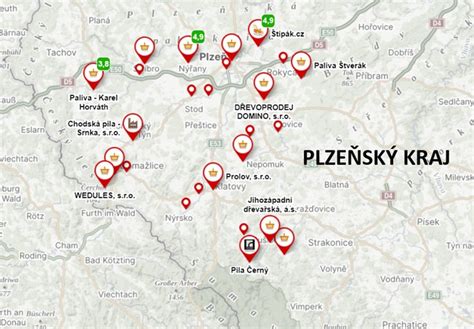 Mapa dodávateľov palivového dreva v regiónoch