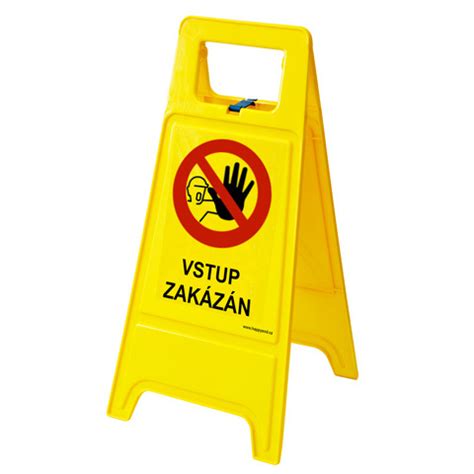 Výstražná tabuľa s piktogramom a viacjazyčným textom