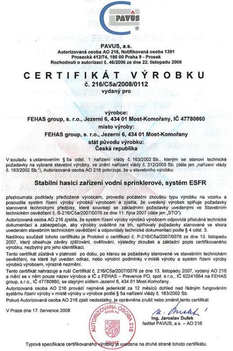 Certifikát výrobku pre vodomernú šachtu
