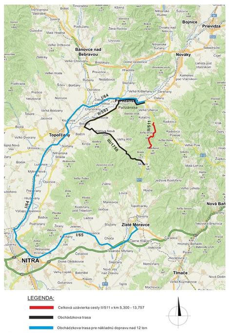 Mapa obchádzkových trás