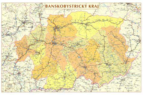 Mapa Banskobystrického kraja s vyznačenou Revúcou