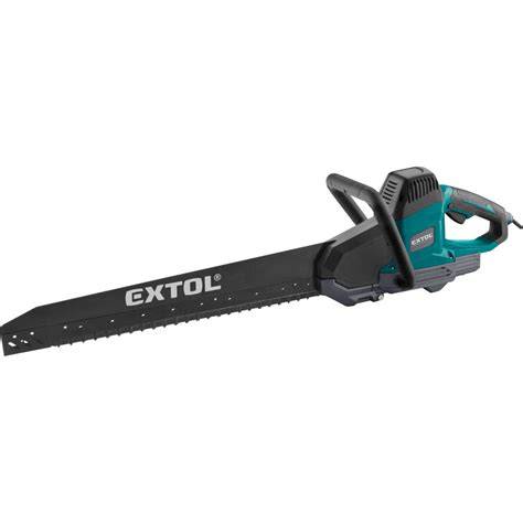 Detail elektronickej brzdy na akumulátorovej píle Extol