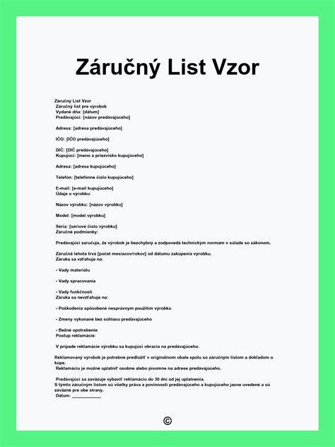 Záručný list a servisné informácie