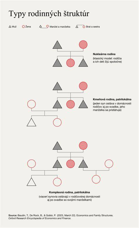 Infografika znázorňujúca rôzne typy rodinných štruktúr