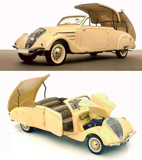Historický Peugeot 402 Éclipse Décapotable s otvorenou strechou