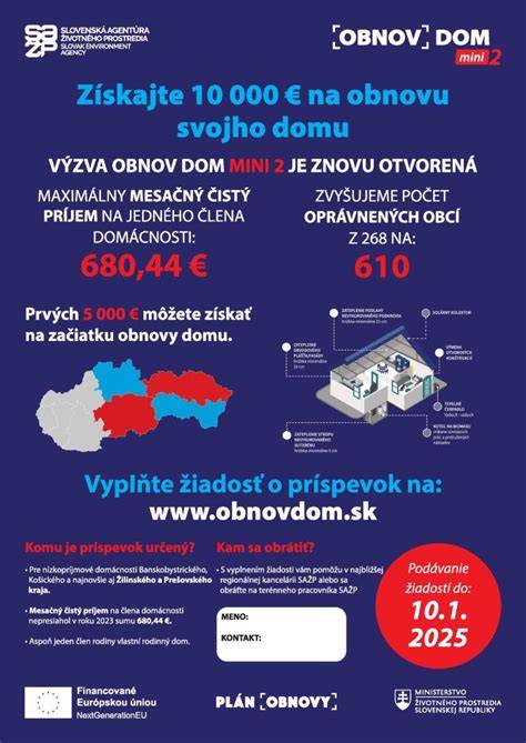 Informácie o dotácii Obnov dom