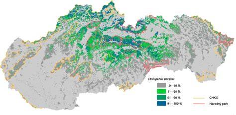 Mapa pôvodu škandinávskeho smreka