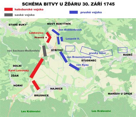 Ilustrácia zobrazujúca priebeh Bitky pri Slavkove s pohybmi armád