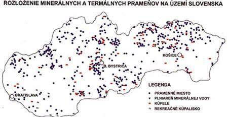 Mapa geotermálnych prameňov na Slovensku