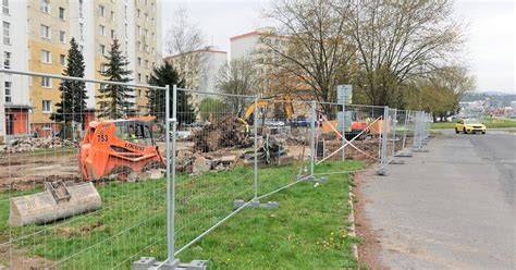 Mapa oblasti rekonštrukcie vo Zvolene s vyznačenými ulicami Hrnčiarska, Bystrický rad a J. Kozáčeka