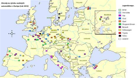 Mapa demonštračných závodov PolyStyreneLoop v Európe