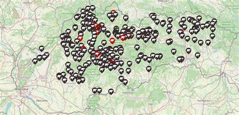 Mapa pobočiek požičovne na Slovensku