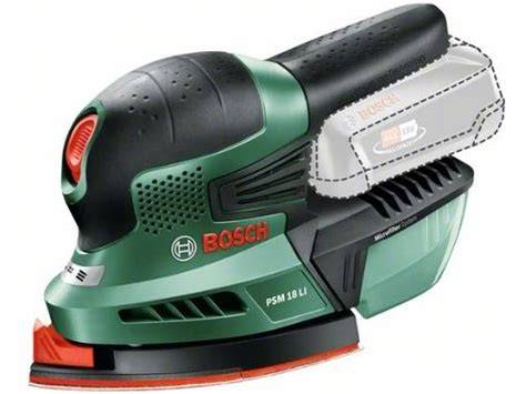 Detailný záber na akumulátorovú multibrúsku Bosch PSM 18 LI v pracovnom procese