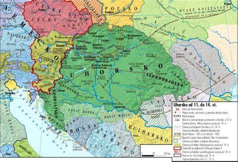 Historická mapa Uhorska s vyznačeným Čachtickým hradom