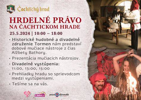Fotografia z otváracieho programu na Čachtickom hrade s historickými kostýmami