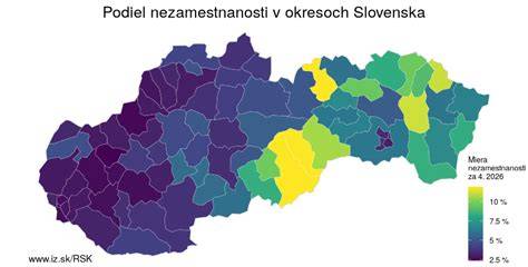 Mapa cien štrku v rôznych regiónoch Slovenska