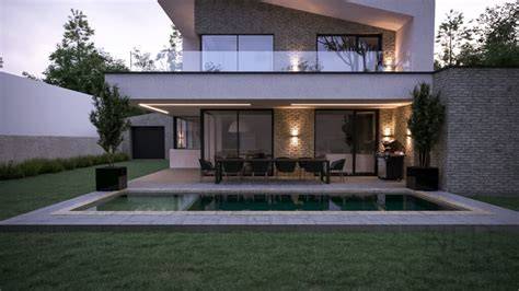 Moderná architektúra domu s plochou strešnou krytinou