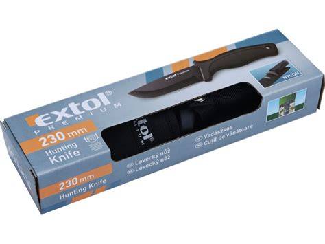 Kompaktný lovecký nôž Extol Premium 8855300 s pogumovanou rukoväťou