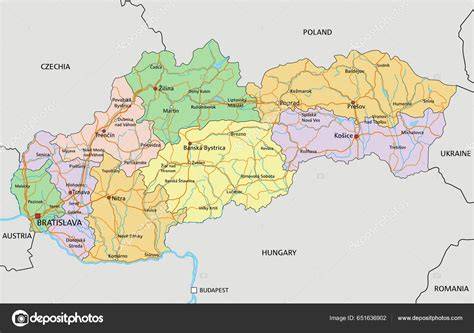 Mapa Slovenska s označením oblastí podpory programu Plán obnovy