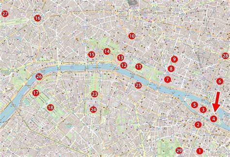 Mapa Paríža s vyznačením Notre Dame