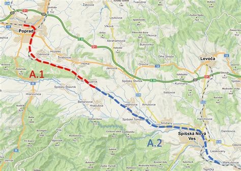 Schéma železničnej trate Bratislava - Dunajská Streda - Komárno s vyznačenými úsekmi na modernizáciu.