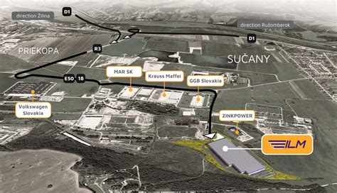 Mapa znázorňujúca logistické centrá alebo sklad