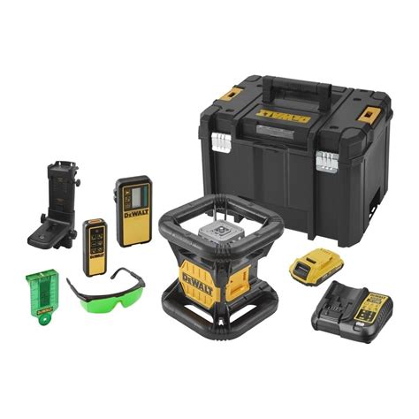 Rotačný laser DeWalt a jeho komponenty