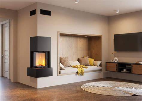 Rohový ventilačný otvor pre krb s reguláciou prietoku vzduchu