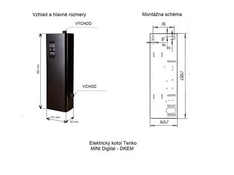 Schéma elektrického mini kotla TENKO MINI DIGITAL