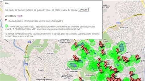 Mapa s vyznačenými stavebnými projektami