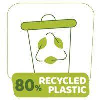 ilustrácia ekologických produktov z recyklovaného plastu