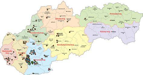 Mapa realizovaných projektov striech v regióne Lučenca