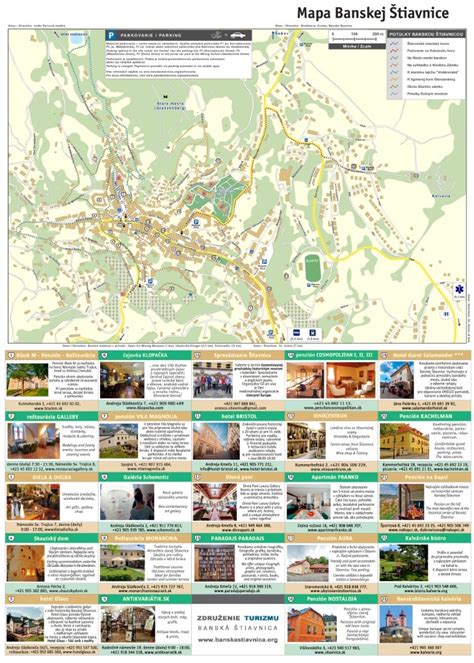 Mapa historického centra Banskej Štiavnice so zvýraznením rekonštruovaných úsekov