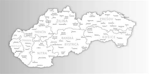 Mapa Slovenska s označenými lokalitami hľadania nehnuteľností