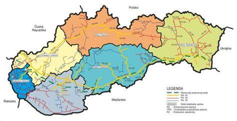 Mapa distribučnej siete zemného plynu na Slovensku