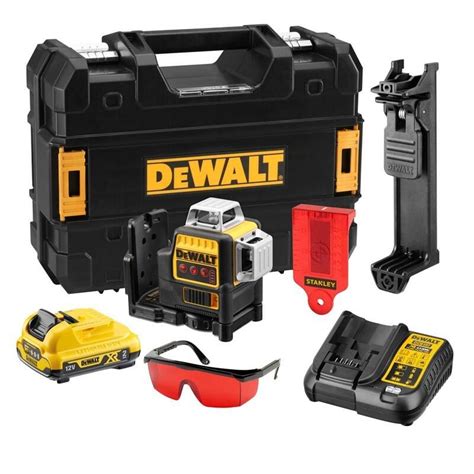 Detailné foto krížového lasera DeWalt DCE089D1R-QW s príslušenstvom