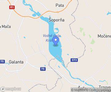 Mapa Vodnej nádrže Kráľová nad Váhom s vyznačenými chránenými oblasťami