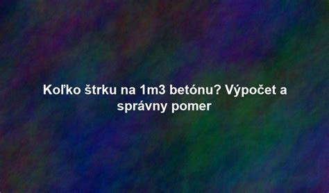 Vizualizácia kubického metra betónu a jeho zložiek