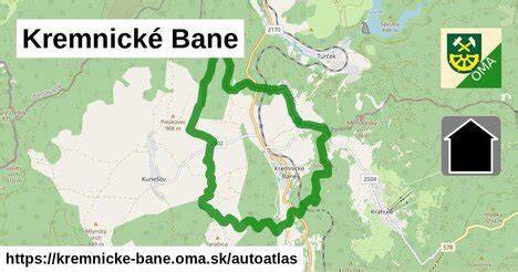 mapa horského priechodu Kremnické Bane