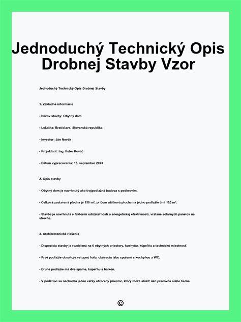 Tabuľka limitov pre drobné stavby
