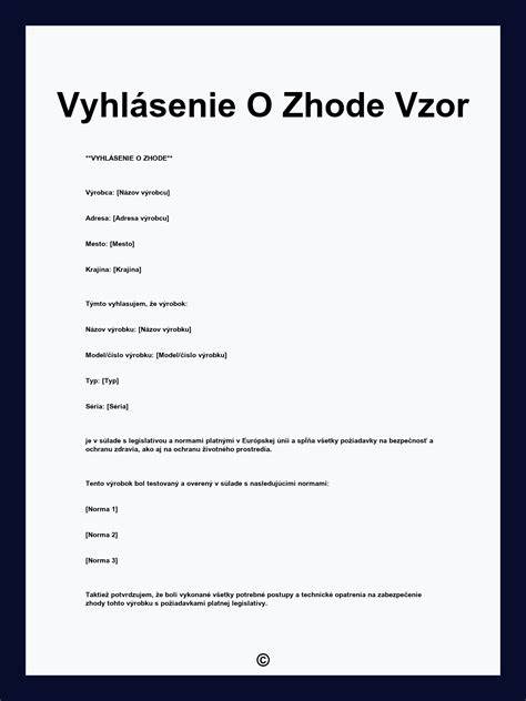 Zákonodarný rámec pre Vyhlásenie o zhode v SR a EÚ