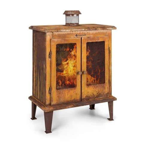 Dizajnový záhradný krb Blumfeldt Flame Locker s efektom hrdze