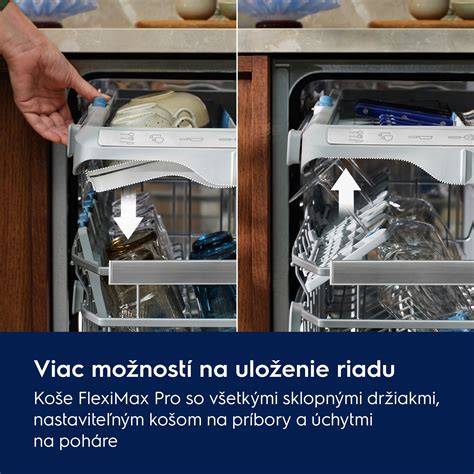Vnútorne usporiadanie umývačky riadu s flexibilnými košmi