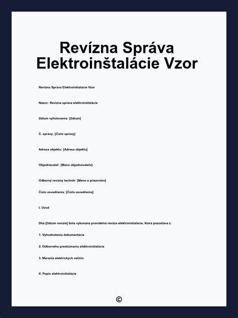 Príklad revíznej správy elektroinštalácie