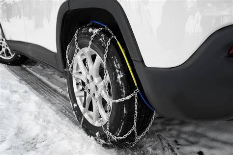 Detailný nákres správnej inštalácie snehových reťazí