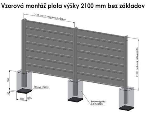 Schéma osadenia stĺpikov a panelov betónového plotu